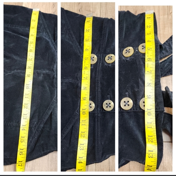 Anthropologie Women's Buttoned Pinafore Corduroy Jumpsuit Black straight leg S 4 - Picture 11 of 17